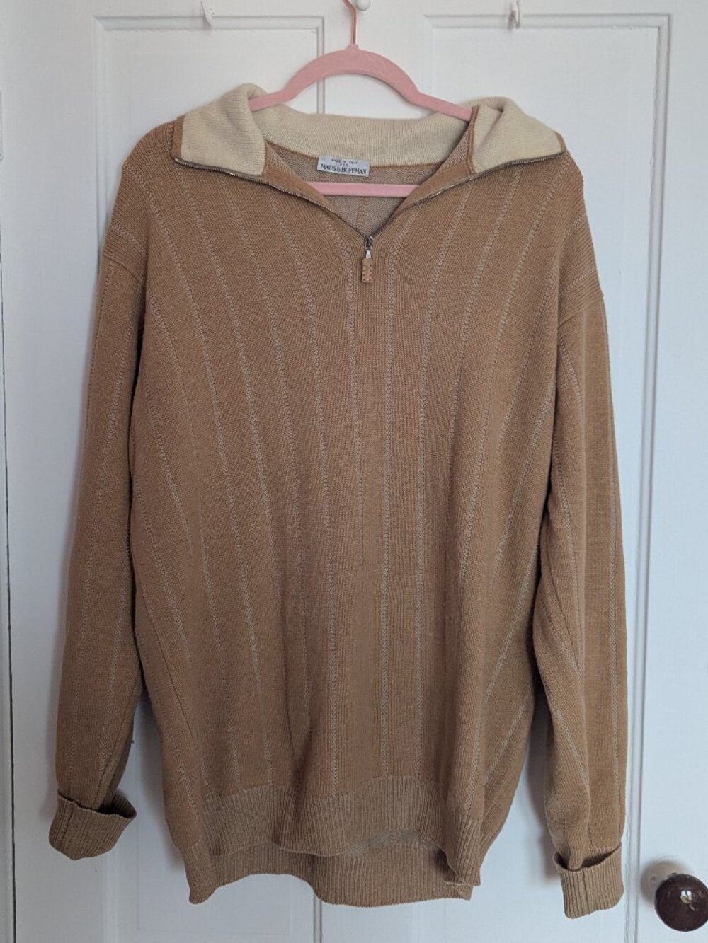 Maus & Hoffman Wool & Cashmere Vintage 1/4 Zip Sweater Made in Italy XL